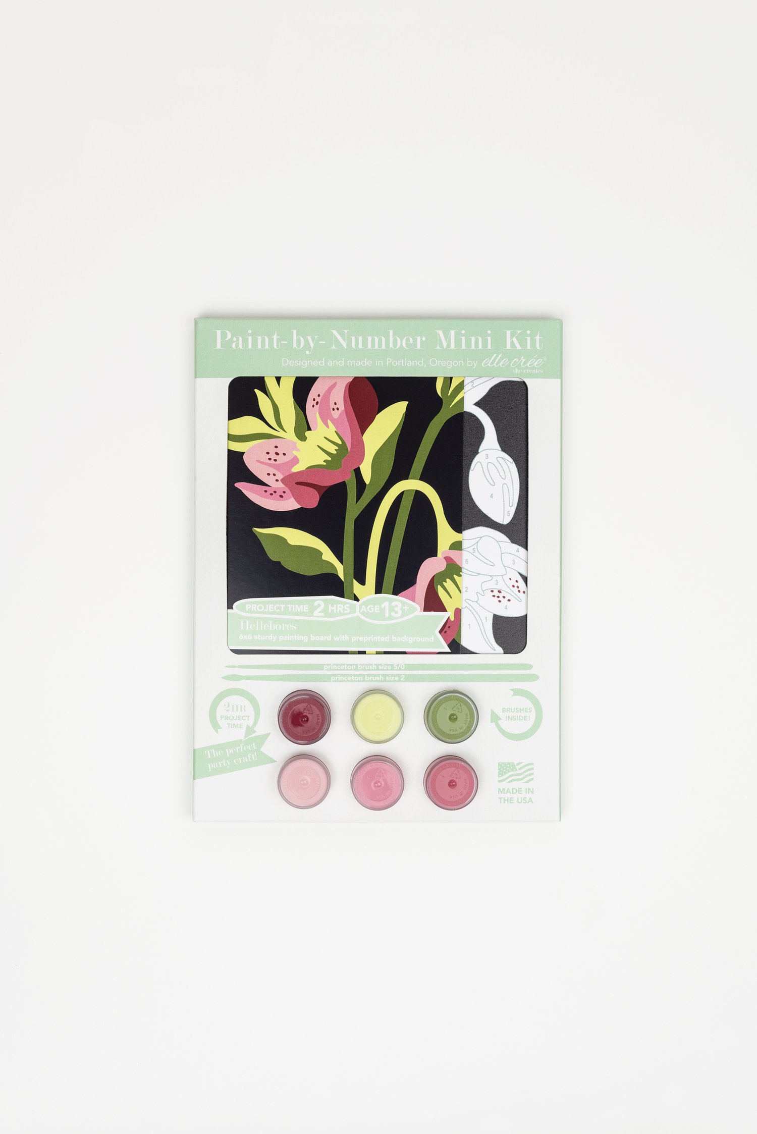Hellebores | Mini Paint-by-Number Kit for Adults — Elle Crée (she creates)